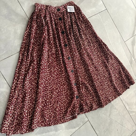 Vintage American Apparel Leopard Print A-line Skirt XS - Picture 1 of 6
